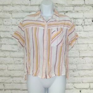 Paper Crane beach striped top button up